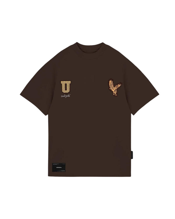 Golden Hills III Embroidered Eagle Tee - Brown