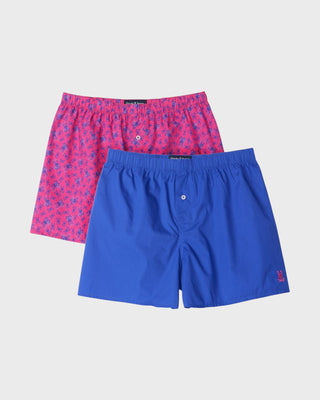 Boxer Briefs 2 Pack Woven - Fuchsia Purple/Royal Blue