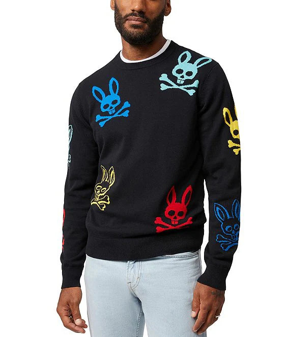 Men's Lacomb All Over Bunny Sweater - Black