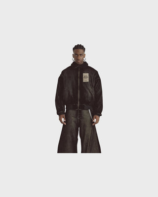 Santa Unión Bomber Velvet Jacket - Black