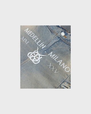 Santa Unión Medellín Ripped Wide Jean - Dirty Blue