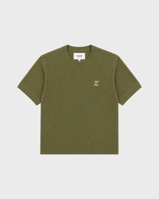 Di Casa Crew Neck T-Shirt Pique - Olive Sage