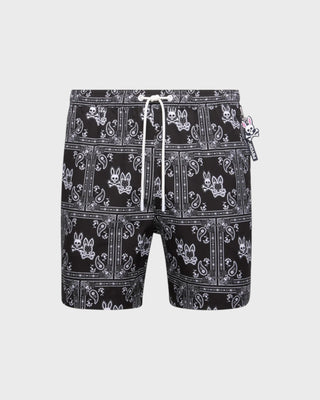 Luke All Over Print Swim Trunk - Black