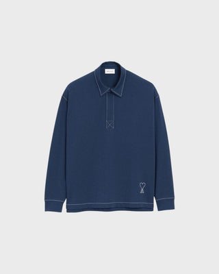 ADC Topstitched LS Polo - Encre