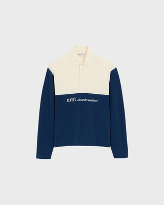 Embroidered LS Polo - Blanc Creme/Encre