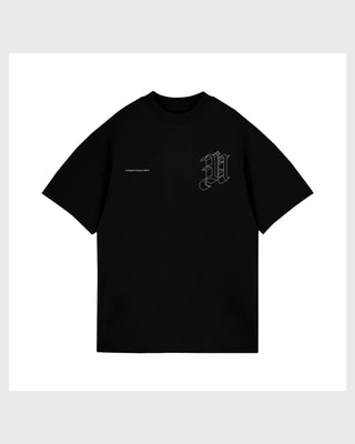 Line Solid U Tshirt Black