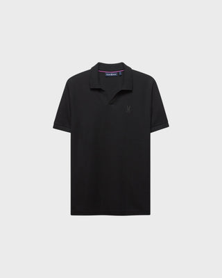 GEOFFREY JOHNNY COLLAR PIQUE - BLACK