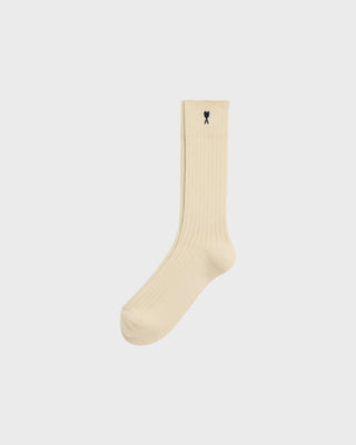 Beige Cotton Socks With Ami De Coeur - Ivoire