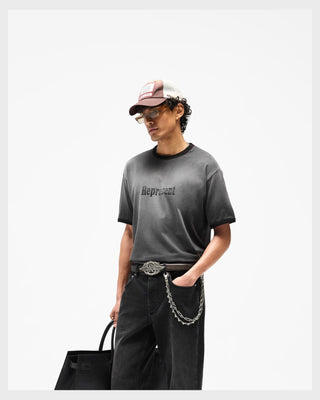 Represent Ringer T-Shirt Stained Black