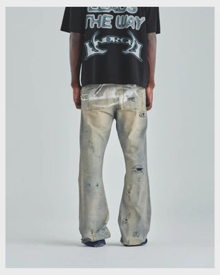Act 1 UG Star Ripped Flare Jean Light Blue