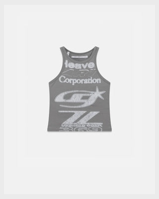 Act 1 Racer Halter Tank Top Gray