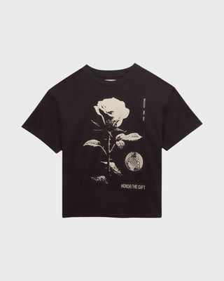 ROSE FROM CONCRETE TEE - BLACK
