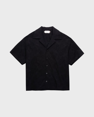 NOVELTY FLORAL CAMP SHIRT - BLACK