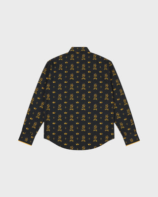 L/S SHIRT FIBONACCI KINGSKULL - BLACK
