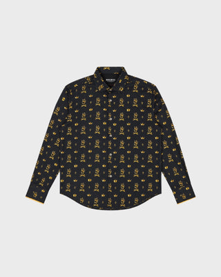 L/S SHIRT FIBONACCI KINGSKULL - BLACK