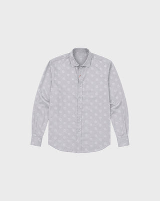 SHIRT L/S - SKULL JACQUARD M-23361 GREY