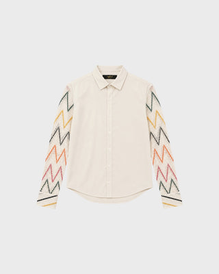 ARMS RACE BUTTON DOWN SHIRT - BEIGE