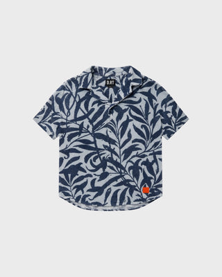 SKY BLUE PALM TERRY SHIRT - NAVY/SKY BLUE