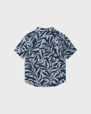 SKY BLUE PALM TERRY SHIRT - NAVY/SKY BLUE