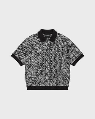 MONOGRAM JACQUARD POLO - BLACK