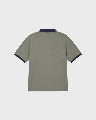 MACKAY JACQUARD JOHNNY COLLAR POLO - SEA SPRAY