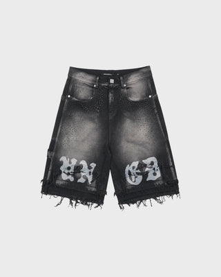 94’ UNDRGLD DOUBLE DESTROYED JORTS - VINTAGE GRAY