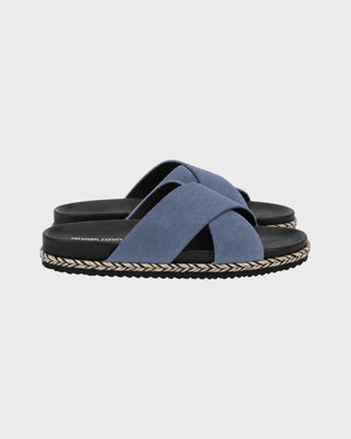 BRENO ESPADRILLE DOUBLE STRAP SANDAL - DENIM BLUE