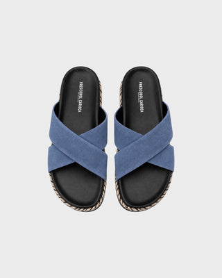 BRENO ESPADRILLE DOUBLE STRAP SANDAL - DENIM BLUE