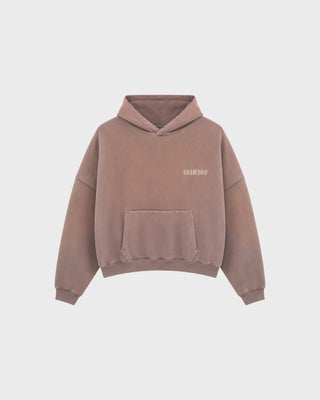 94’ FRAGMENTS BOXY FIT HOODIE - DIRTY BROWN