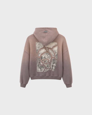 94’ FRAGMENTS BOXY FIT HOODIE - DIRTY BROWN