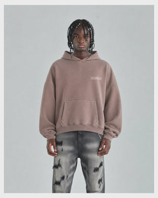 94’ FRAGMENTS BOXY FIT HOODIE - DIRTY BROWN
