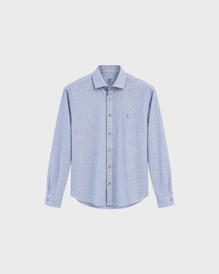 L/S SHIRT - 100% LINEN BUTTON DOWN BLUE