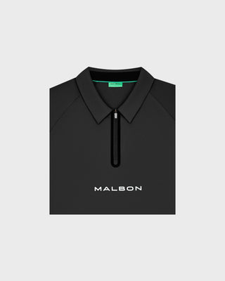 PERFORMANCE ZIP RAGLAN POLO BLACK