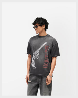 Loaded With Love T-Shirt Stained Black