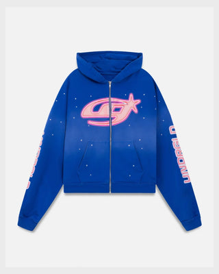 Act 1 Neon Zip Up Boxy Fit Hoodie Electric Blue
