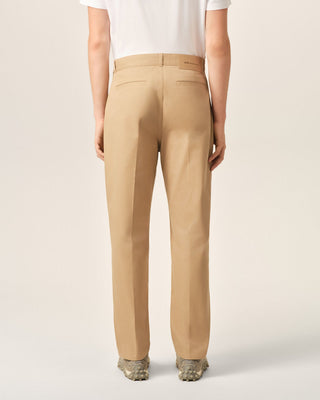 Beige Parisian-Fit Cotton Trousers Mastic Beige