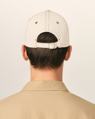 White Cotton Cap With Ami De Coeur White Cream