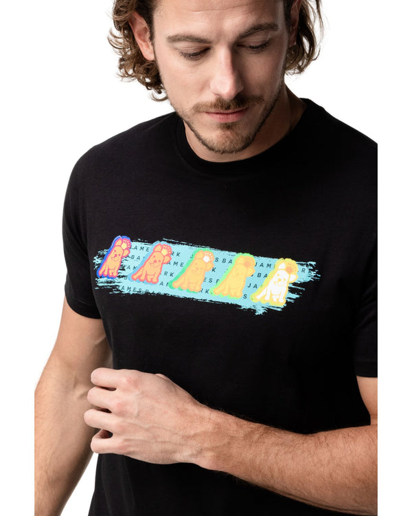 Mens JB Logo and Letters Graphic Tee - Black