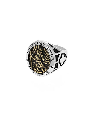 Saint Chiristopher Ring w/ Gold Alloy