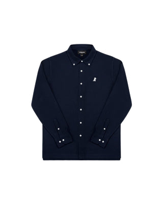 Men's Pique Button Down Shirt - Dress Blue A170