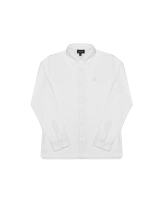 Men's Pique Button Down Shirt - White A168