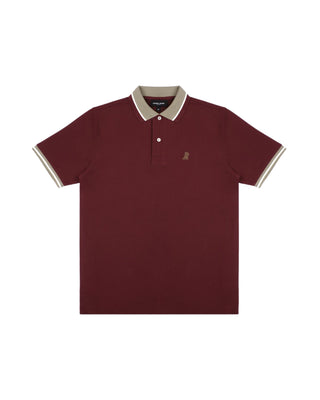 Men's Contrast Neck Lines Detail Polo Shirt - Cabaret A228