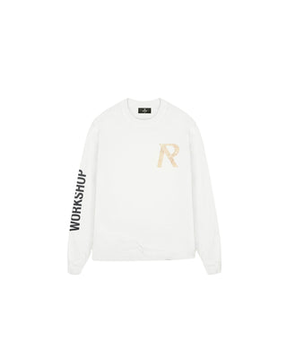 Masking Tape Initial LS T-shirt - Flat White