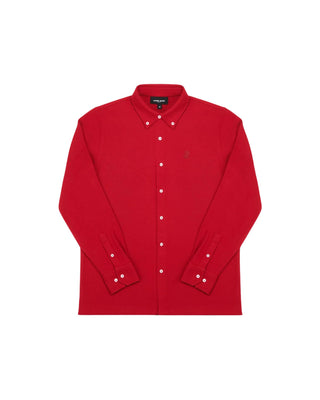 Men's Pique Button Down Shirt - Chilli Pepper A241