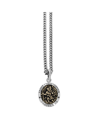 Saint Christopher Pendant W/ Gold Alloy 24in