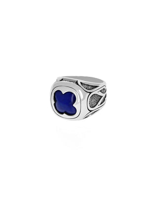 Cutout Lapis Stone Ring W/ Vatican Window Detail