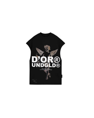 BEYOND CHERUB D’OR SLEEVELESS T SHIRT - BLACK