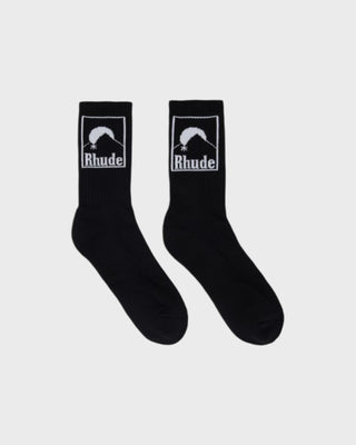 RHUDE MOONLIGHT BADGE SOCK - BLACK/WHITE