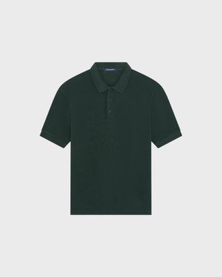 Horacio Cotton Waffle SS Polo - Evergreen