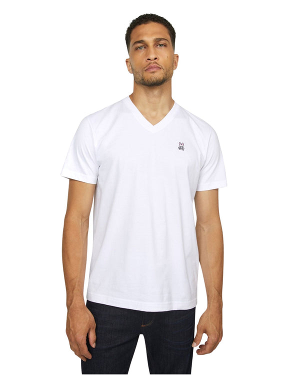 Men's V Neck Tee - White